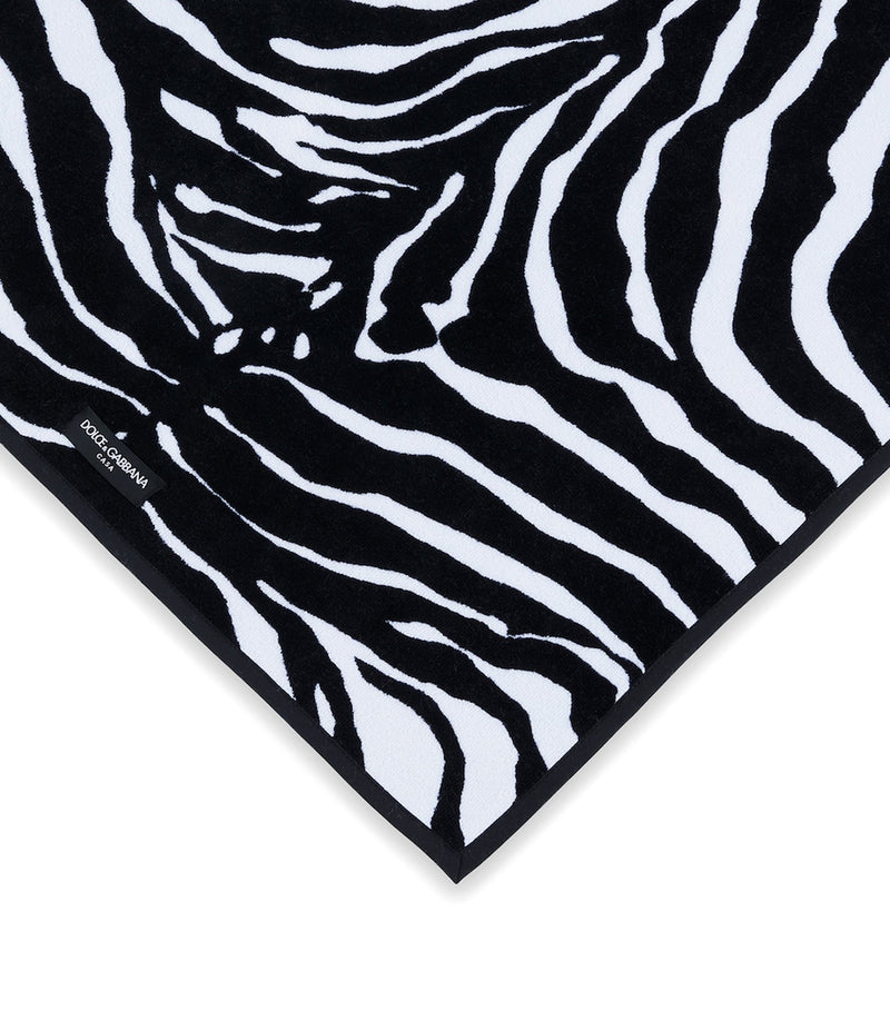 Dolce&Gabbana Casa cotton zebra print hand towel 60cm x 110cm - British product
