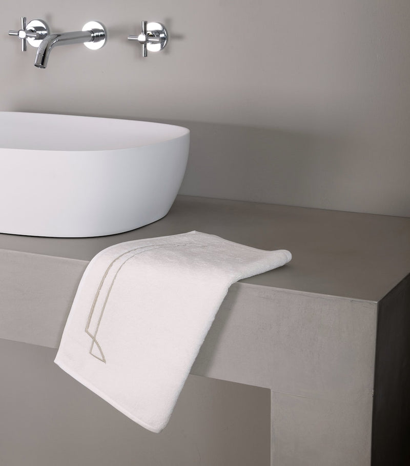 Frette Layering Embroidery guest towel 40cm x 60cm (British brand)