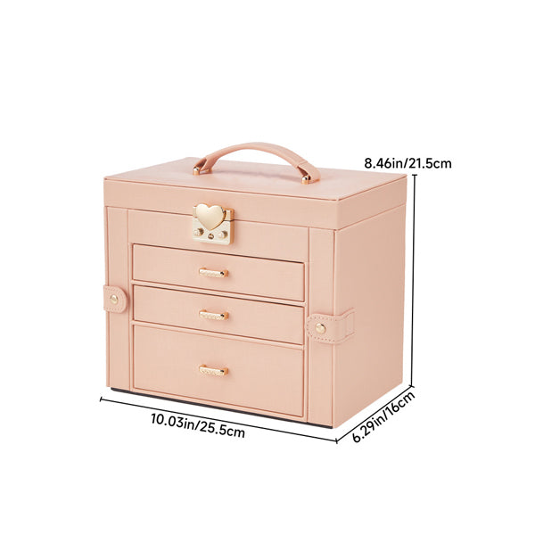 Livingandhome pink jewellery organizer with drawers, imported from the UK