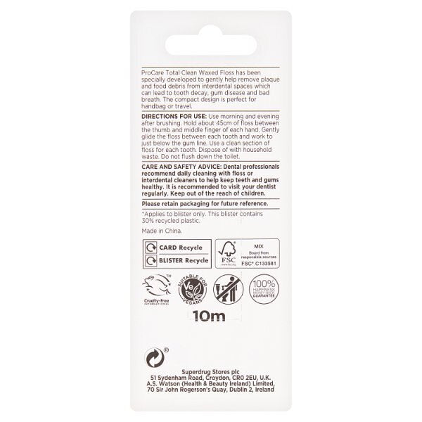 Superdrug ProCare Mini Floss 10m GOODS Superdrug