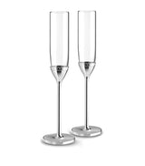 Harrods Wedgwood Set of 2 Love Nouveau Pearl Champagne Flutes- Buy online at McGrocer