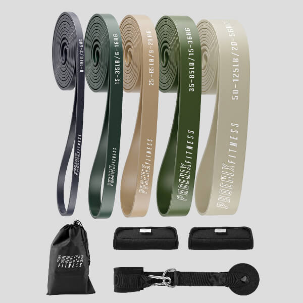 Phoenix Fitness Pull Up Bands Olive, imported from the UK