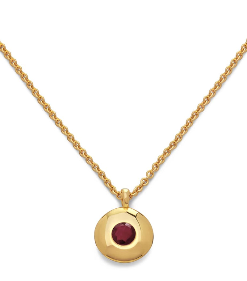 Monica Vinader gold vermeil ruby July birthstone necklace - British product