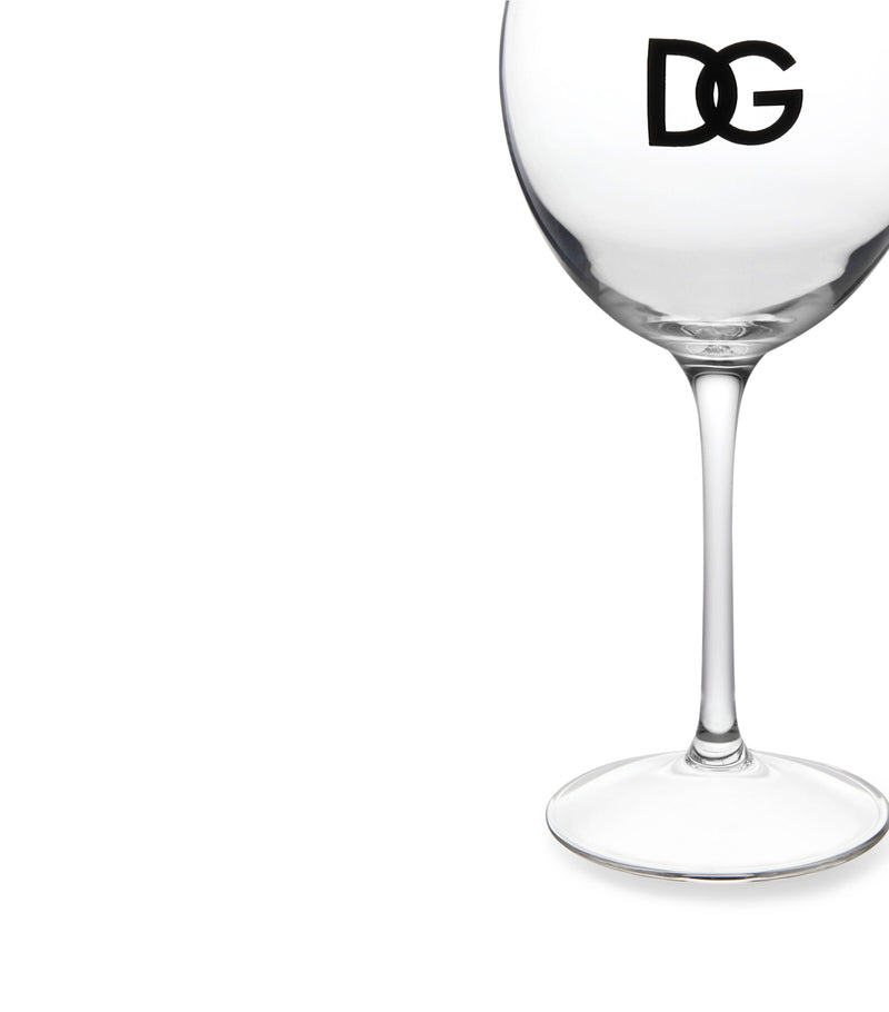 Dolce&Gabbana Casa set of two DG Millennials logo wine glasses - British product