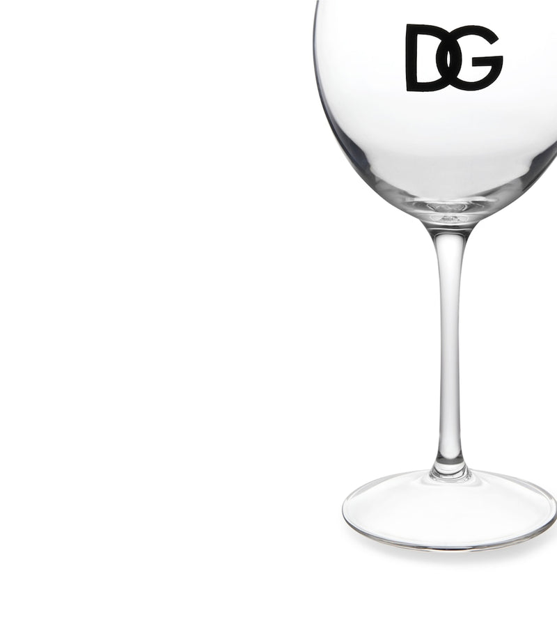 Dolce&Gabbana Casa set of two DG Millennials logo wine glasses - British product