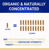 True Veda organic Bacopa 20:1 extract 180 caps (British brand)