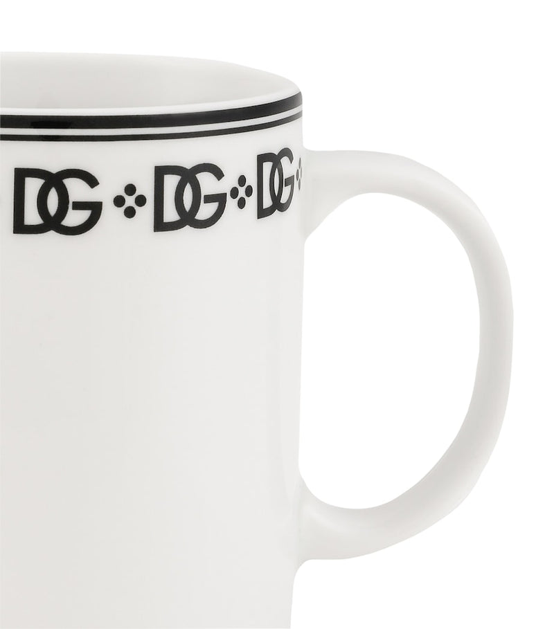 Dolce&Gabbana porcelain mug with monogram design 250ml capacity - British product