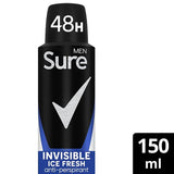 Superdrug Sure Men Invisible Ice Fresh Anti-Perspirant Spray 150 ml- Buy online at McGrocer