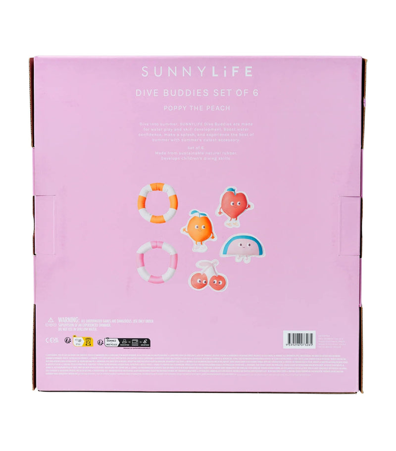 Sunnylife Poppy the Peach Dive Buddies rubber toys - British product
