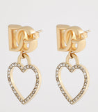Dolce&Gabbana logo heart earrings gold-tone small, imported from the UK