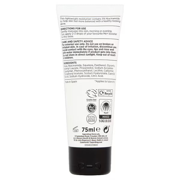Me+ Niacinamide Moisturiser 75ml, imported from the UK