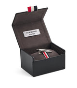 Harrods Thom Browne Sterling Silver Feather Tie Bar 3cm- Buy online at McGrocer
