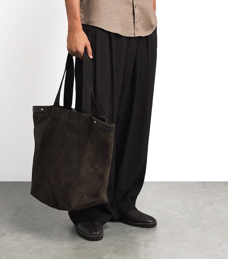 NN.07 suede tote bag with handles and strap, imported from the UK