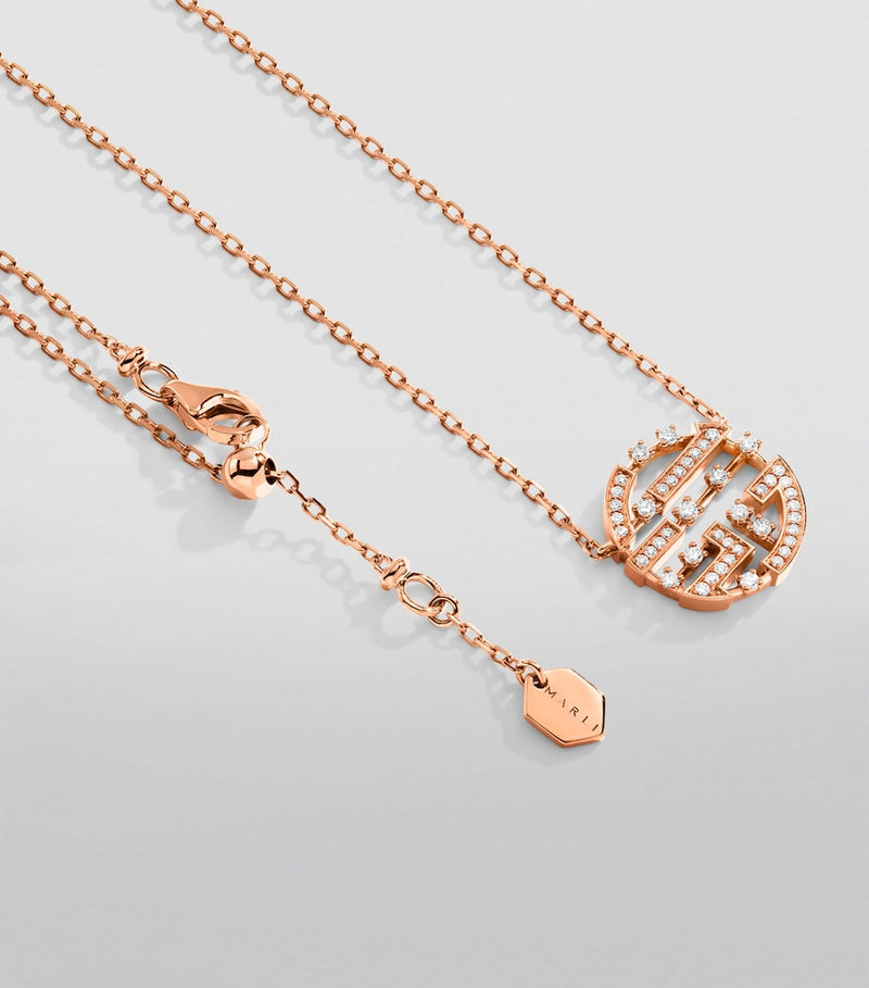 MARLI New York rose gold diamond necklace (British brand)