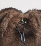 Chloé Shearling Plissé shoulder bag with gold-tone hardware, UK version