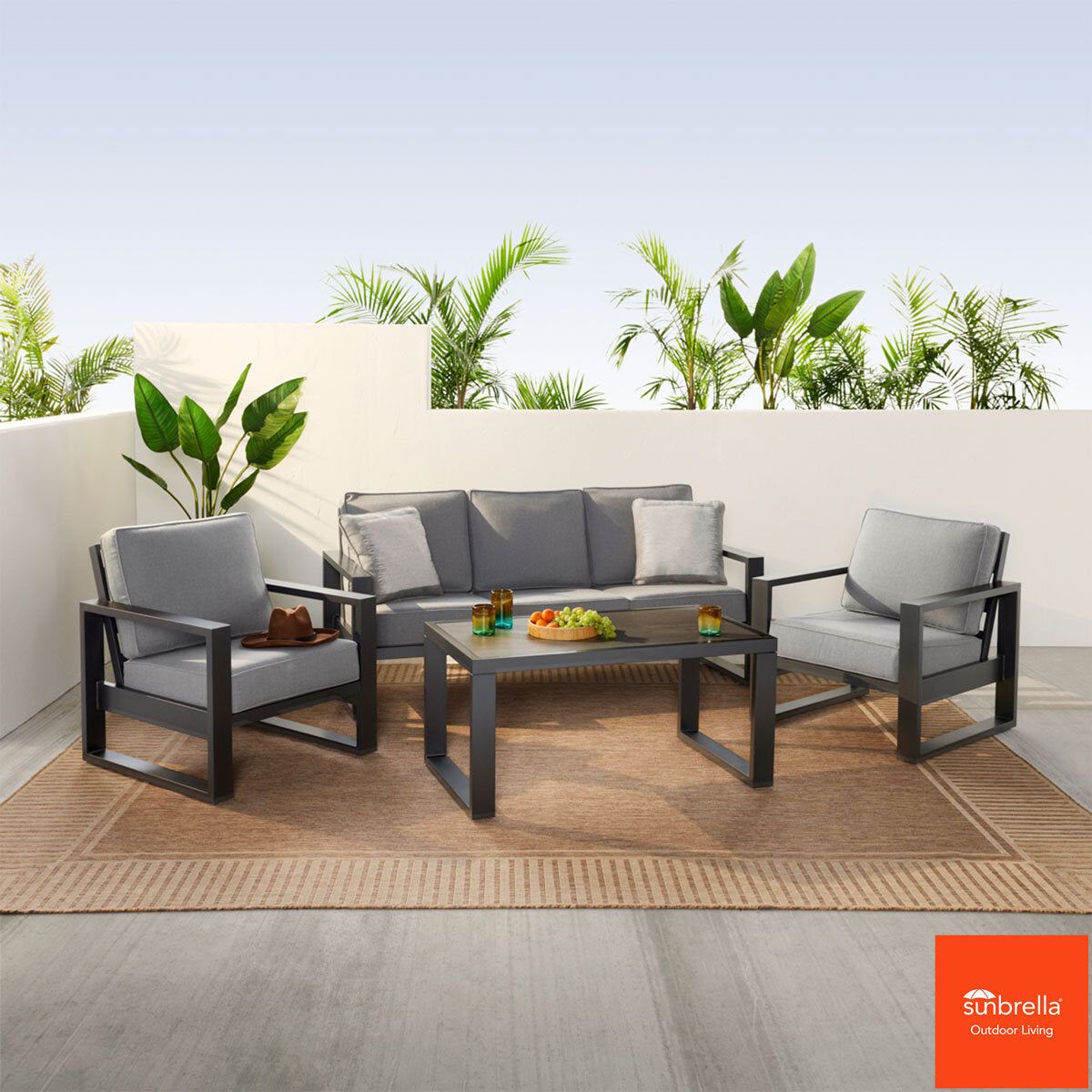 Agio Turin 4 Piece Deep Seating Patio Set - McGrocer