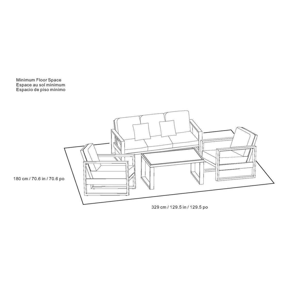 Agio Turin 4 Piece Deep Seating Patio Set - McGrocer
