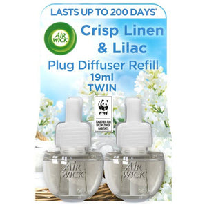 Airwick Crisp Linen & Lilac Plug In Twin Refill 2 x 19ml
