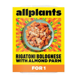 allplants Rigatoni Bolognese with Almond Parm for 1   378g - McGrocer