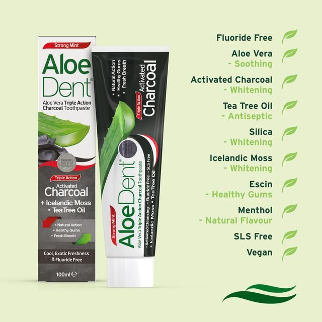 AloeDent Charcoal Toothpaste 100ml - McGrocer