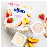 Alpro No Bits Strawberry-Banana & Peach-Pear Yoghurt Alternative   4 x 125g - McGrocer