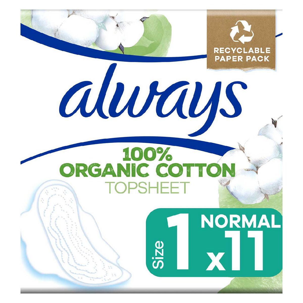 Always Cotton Protection Ultra Normal Sanitary Towels With Wings 11 Pads - McGrocer