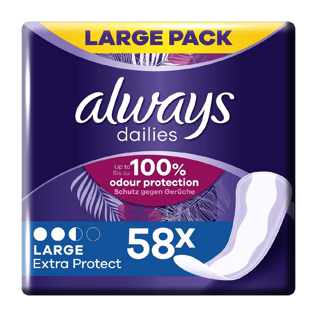 Always Dailies Extra Protect Panty Liners Large x58 - McGrocer