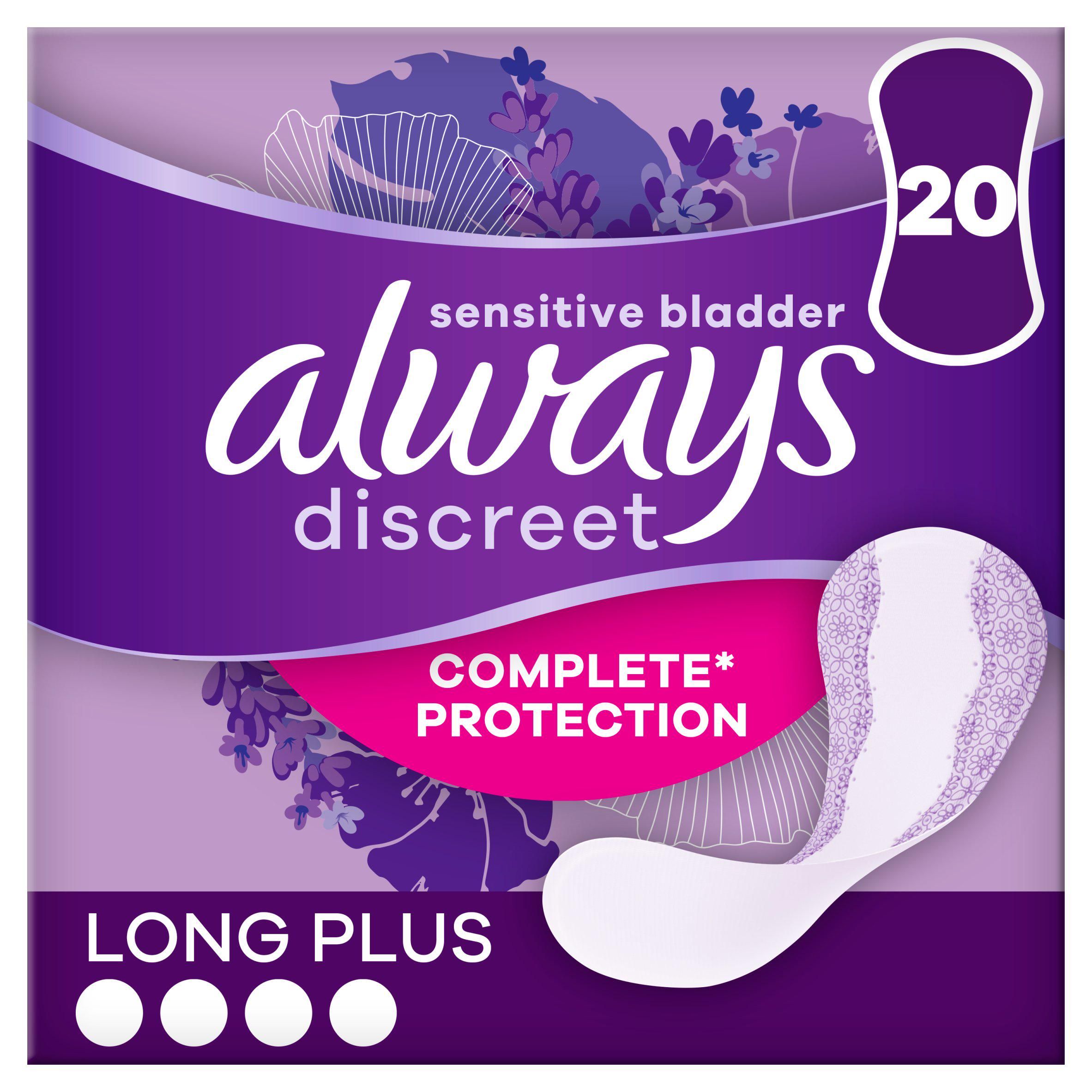 Always Discreet Incontinence Liners Long+ For Sensitive Bladder x20 - McGrocer