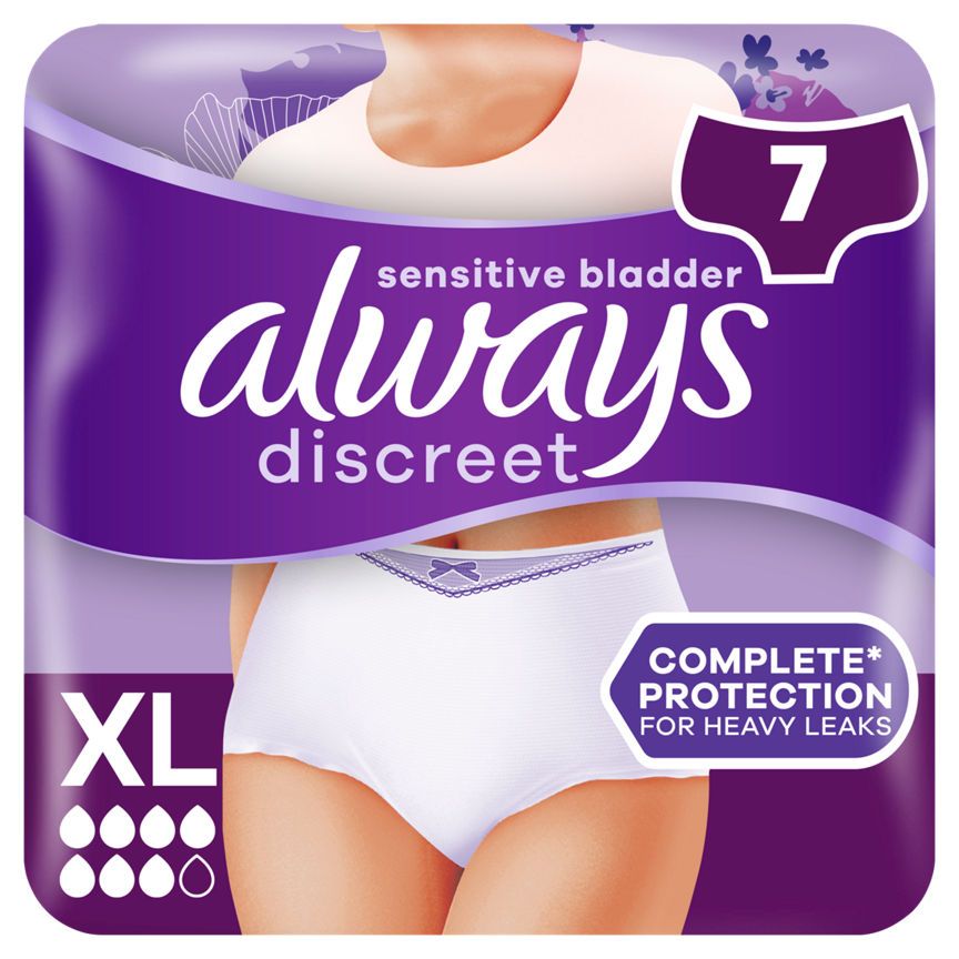 Always Discreet Incontinence Pants Women, XL, 7 Pants - McGrocer