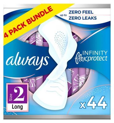Always Infinity Long (Size 2) Wings Sanitary Towels 11 Pads x4 Bundle - McGrocer