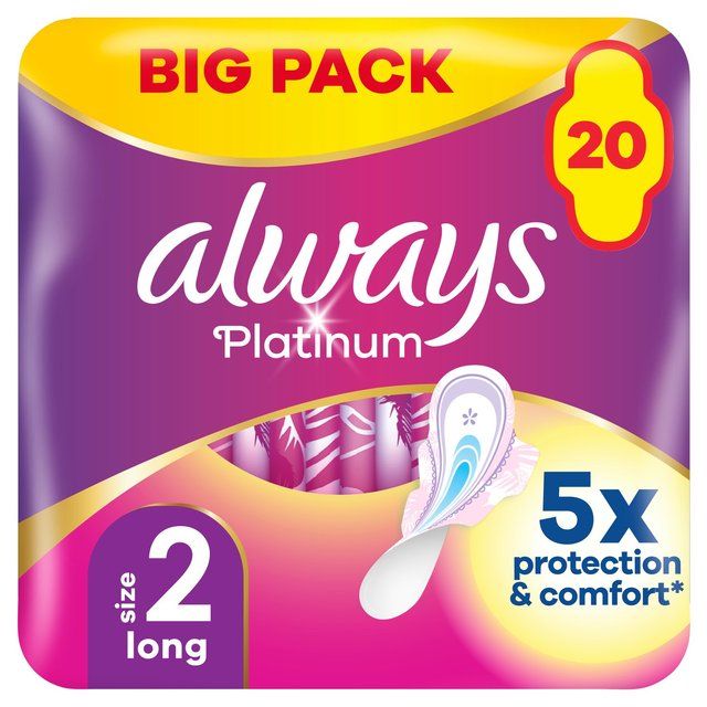Always Platinum Long Sanitary Towels Wings Size 2 20 per pack - McGrocer