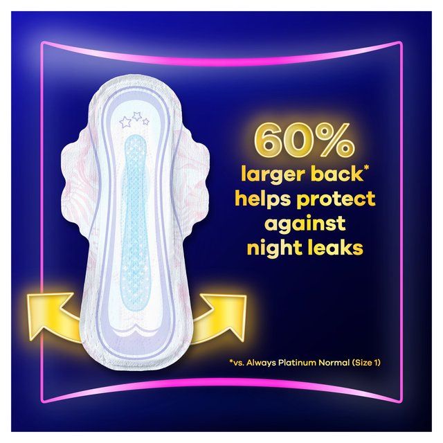 Always Platinum Sanitary Pads Secure Night (Size 4) Wings 7 per pack - McGrocer