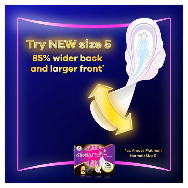 Always Platinum Secure Night Sanitary Towels Wings Size 4 14 per pack - McGrocer