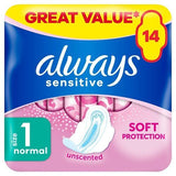 Always Sensitive Normal Ultra (Size 1) Sanitary Towels x14 - McGrocer