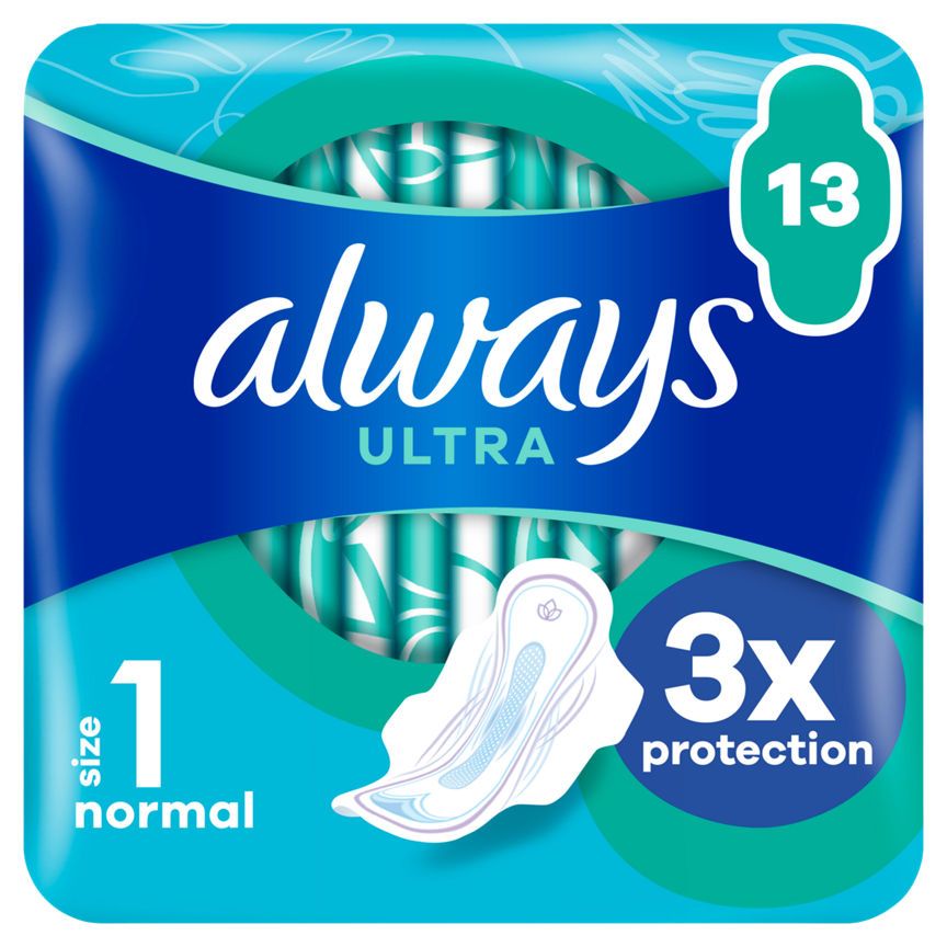 Always Ultra Sanitary Towels Normal (Size 1) With Wings - McGrocer