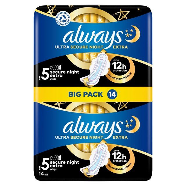 Always Ultra Sanitary Towels Secure Night Extra (Size 5) VP 14 per pack - McGrocer