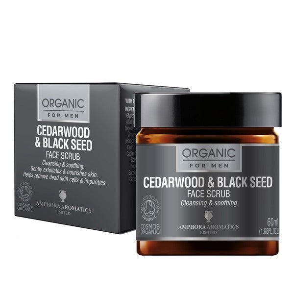 Amphora Aromatics Cedarwood Face Scrub Men Organic 60ml - McGrocer