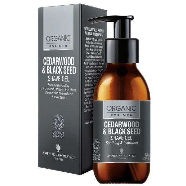Amphora Aromatics Cedarwood Shave Gel COSMOS Organic 120ml - McGrocer