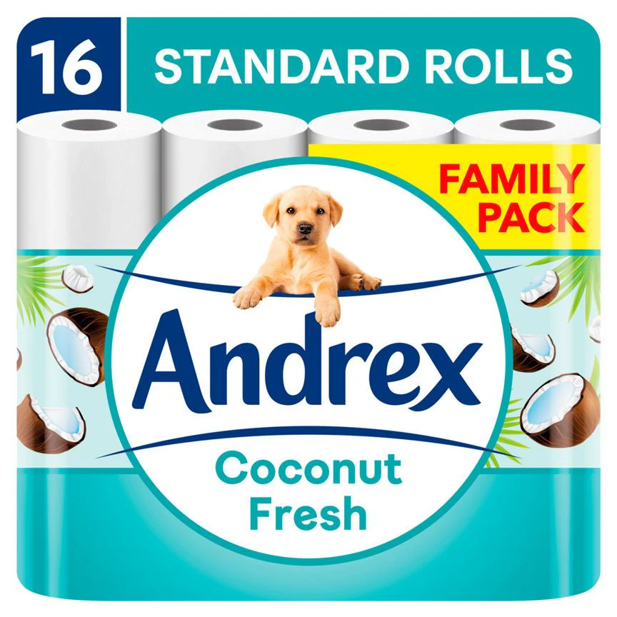 Andrex Coconut Fresh 16 Toilet Rolls - McGrocer