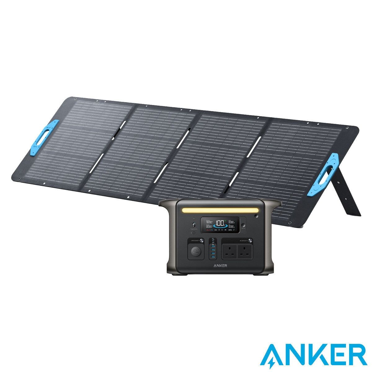 Anker Solix F1500 Portable Power Station 1536Wh & 200W Anker Solix Foldable Solar Panel - McGrocer