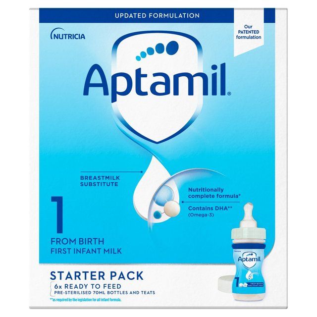 Aptamil 1 First Infant Baby Milk Formula Liquid Starter Pack Ready to Feed 6 x 70ml - McGrocer