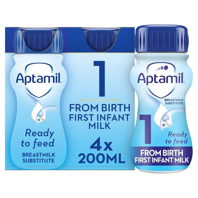 Aptamil 1 First Formula Baby Milk Liquid from Birth Multipack   4 x 200ml - McGrocer