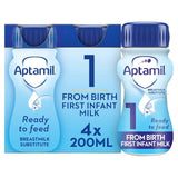 Aptamil 1 First Formula Baby Milk Liquid from Birth Multipack   4 x 200ml - McGrocer