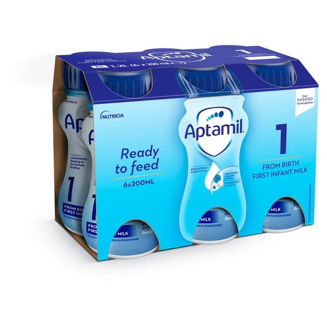 Aptamil 1 First Infant Baby Milk Formula Liquid Ready to Feed from Birth   6 x 200ml - McGrocer
