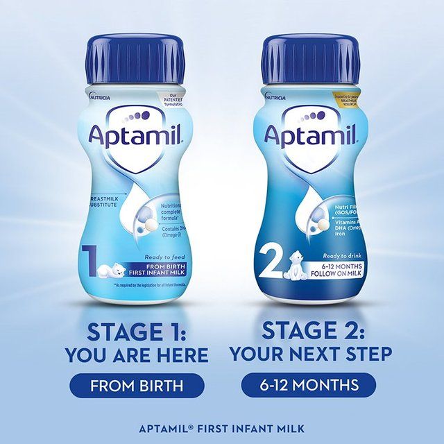 Aptamil 1 First Infant Baby Milk Formula Liquid Ready to Feed from Birth   6 x 200ml - McGrocer