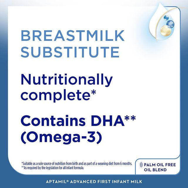 Aptamil Advanced 1 First Formula Baby Milk Liquid Starter Pack from Birth 6 x 70ml - McGrocer