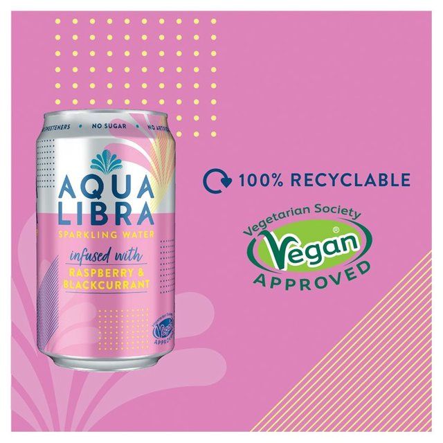 Aqua Libra Raspberry and Blackcurrant Infused Sparkling Water 330ml - McGrocer