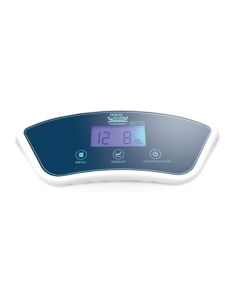 Aqua Scale V3 white baby bath with built-in scale, UK version