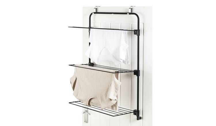 Argos Home 11m Over the Door Clothes Indoor Airer - Black - McGrocer