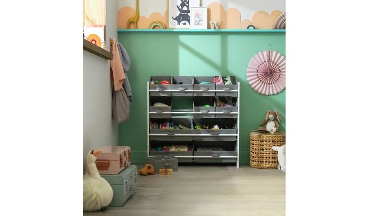 Argos Home 4 Tier Basket Storage Unit - Grey - McGrocer